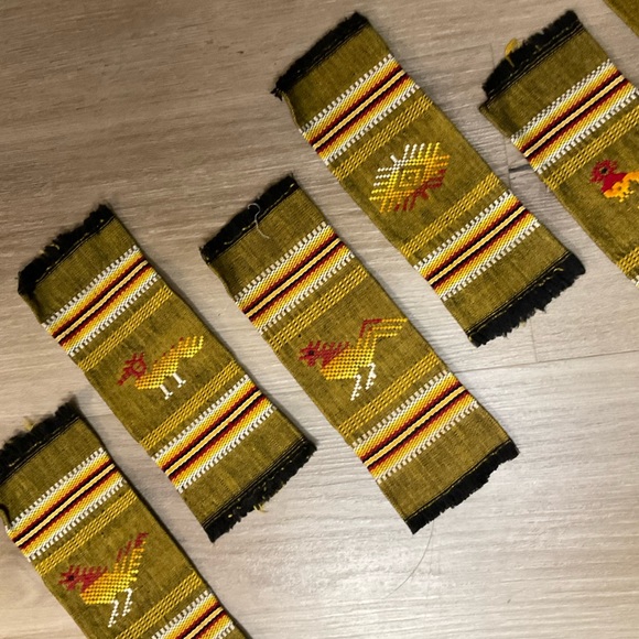 Chimayo Southwestern Set of 6 woven cocktail napkins folk art - Picture 6 of 6